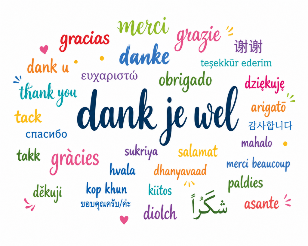 Dank je wel, merci, danke, gracias, obrigado, thank you